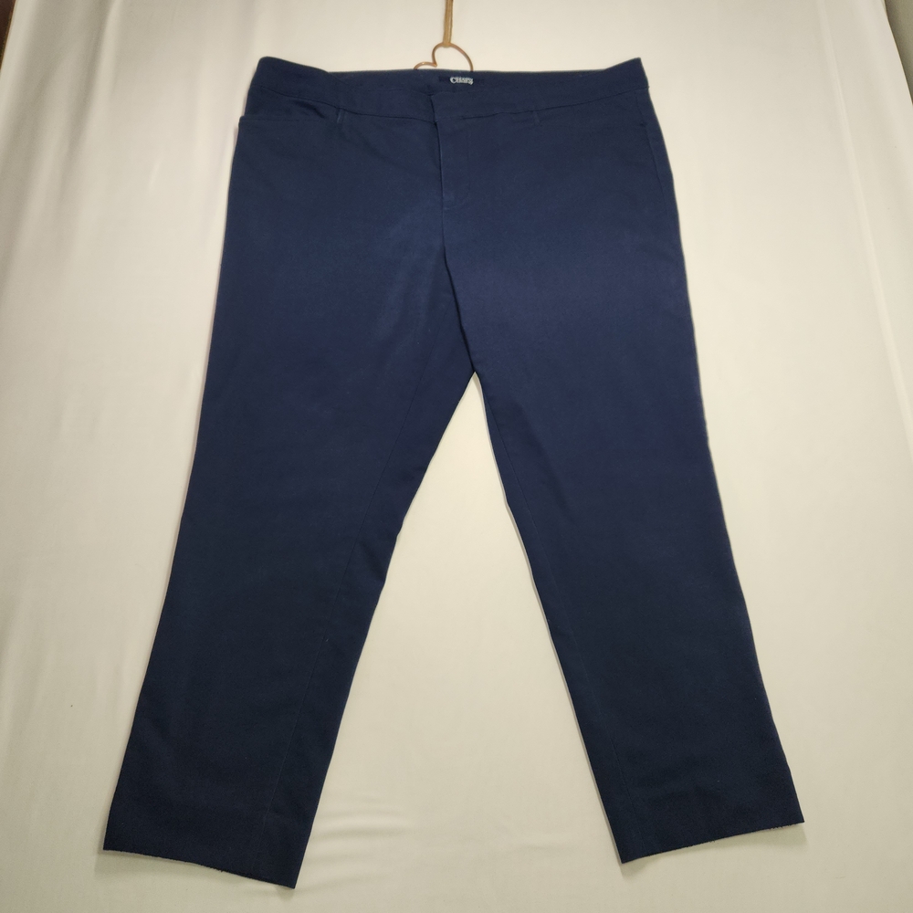 ⭐️Chaps Navy Blue Slimming Fit Cropped Pants Plus Size 18W Career Stretch
